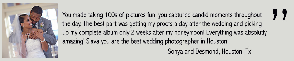 There are lot's of great Houston wedding photographers in the Great Houston Area