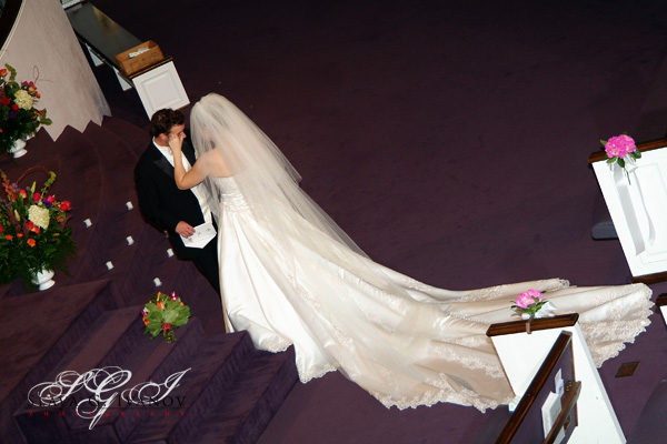 Bride and groom see each other before ceremony
